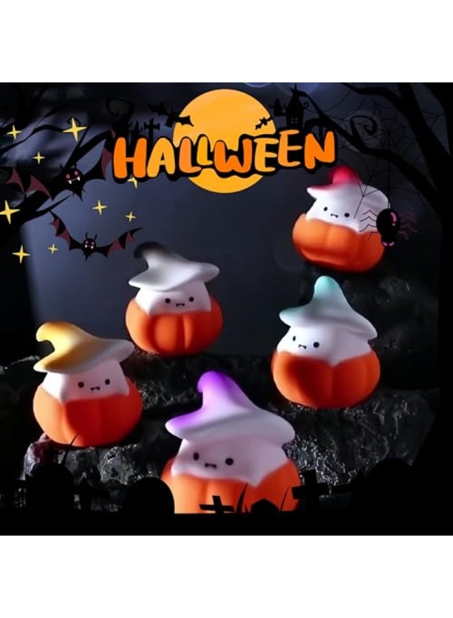 Cute Pumpkin Witch Night Light for Kids, Kawaii  Hat Wizard Lamps, 3 Level Dimmable Nursery Nightlight, Rechargeable Silicone Light Up, Cute Stuff Night Light for Baby Kids Teens (Purple Hat) - Image 2